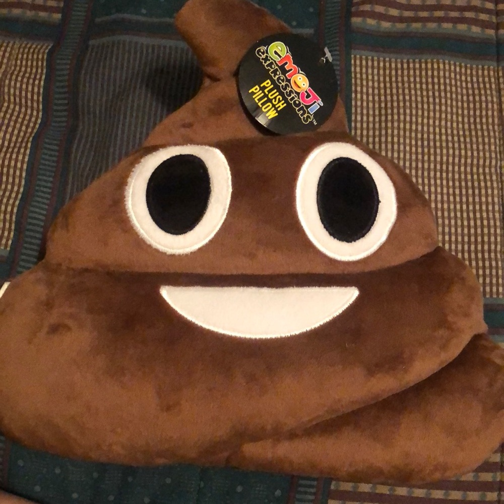 Emoji poop pillow
